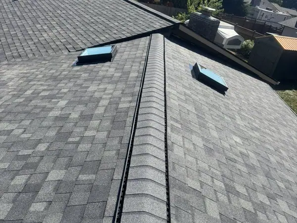 New 39-square shingle roof with new skylights